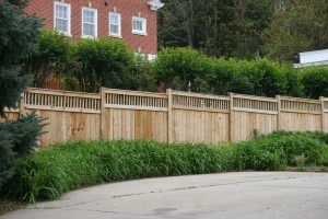 Wood fence from American Fence Company of Sioux City, Iowa.