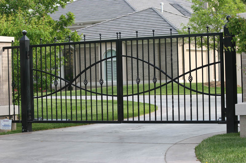 American Fence Company Sioux City, Iowa - Custom Gates, 1307 Estate gate with Jesus fish